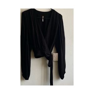 Free People black wrap top XS